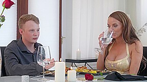 A Step mother With Big Milkings Decided To Please Her Stepson With A Blowjo With Pristine Edge