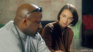 Nerdy babe with glasses